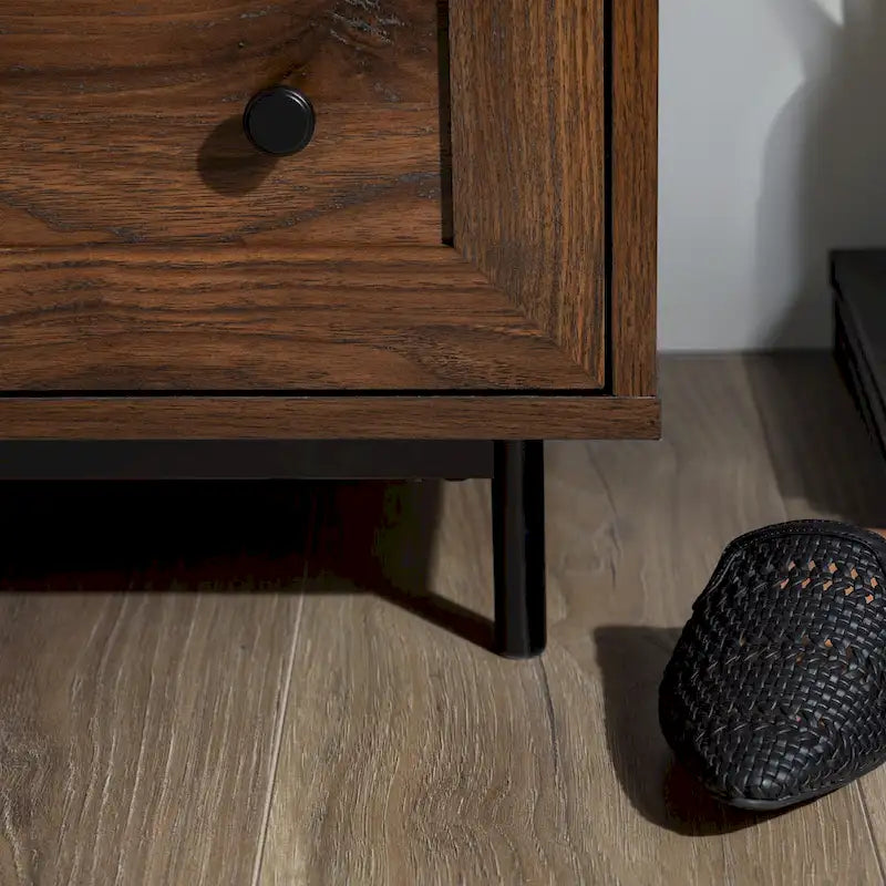 Table de chevet USB moderne à double tiroir