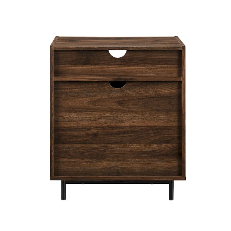 Table de chevet USB moderne à double tiroir