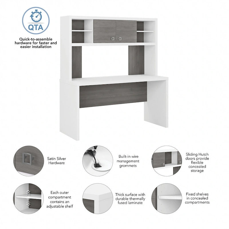 Bureau de 60 pouces avec étagère à livres