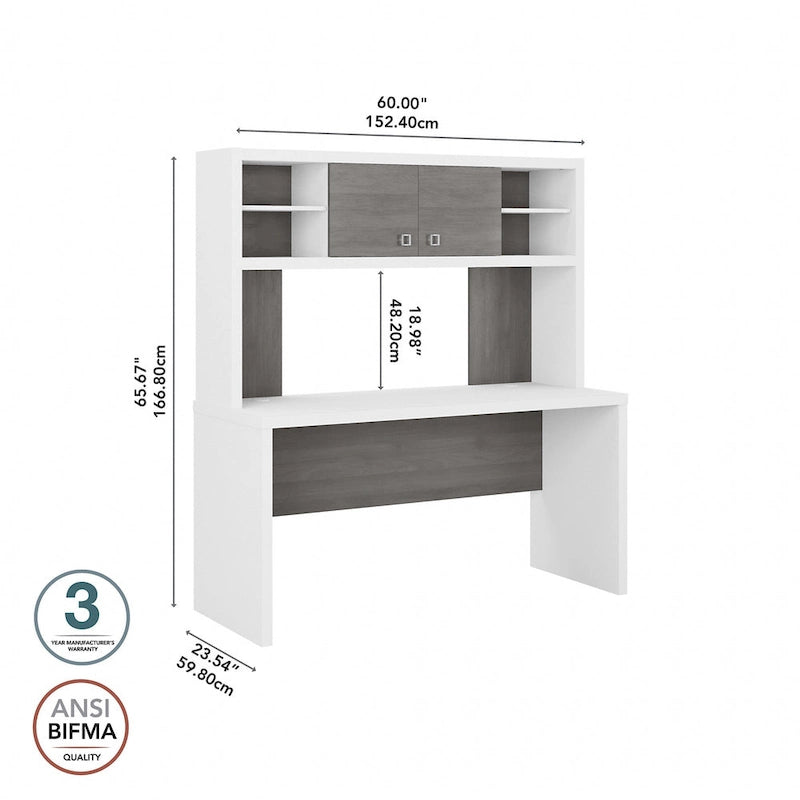 Bureau de 60 pouces avec étagère à livres