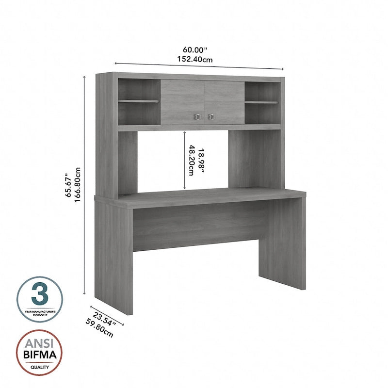 Bureau de 60 pouces avec étagère à livres