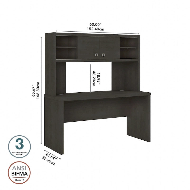 Bureau de 60 pouces avec étagère à livres