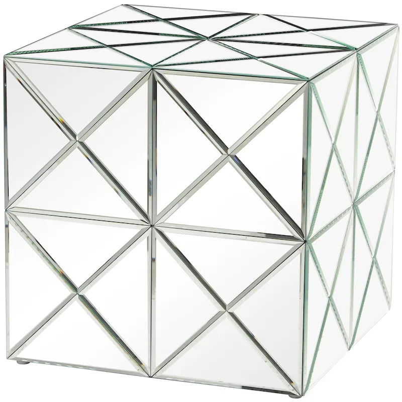 Guéridon en verre miroir - argent