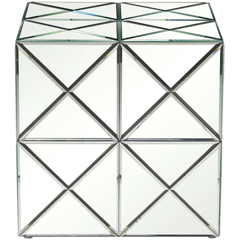 Guéridon en verre miroir - argent