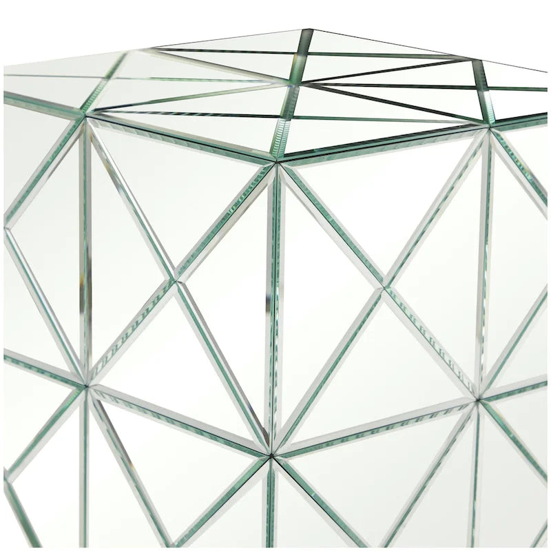 Guéridon en verre miroir - argent