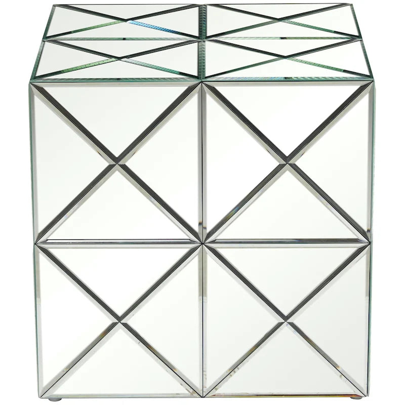Guéridon en verre miroir - argent