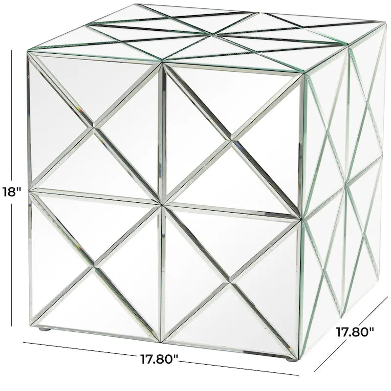Guéridon en verre miroir - argent