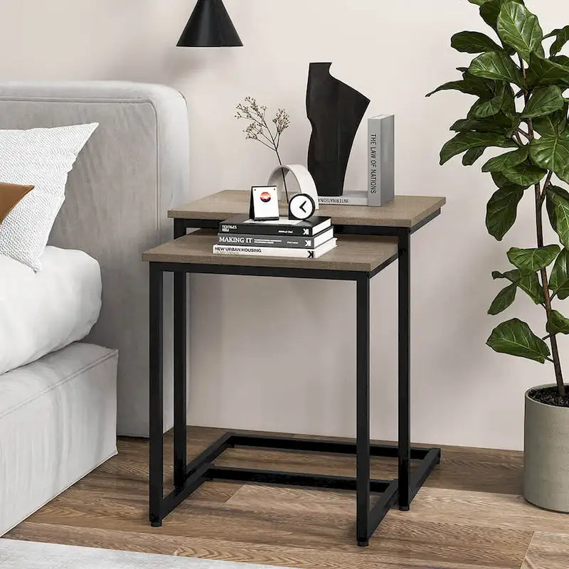 Ensemble de 3 tables basses gigognes et tables d'appoint (tables d'appoint/tables de chevet empilables)