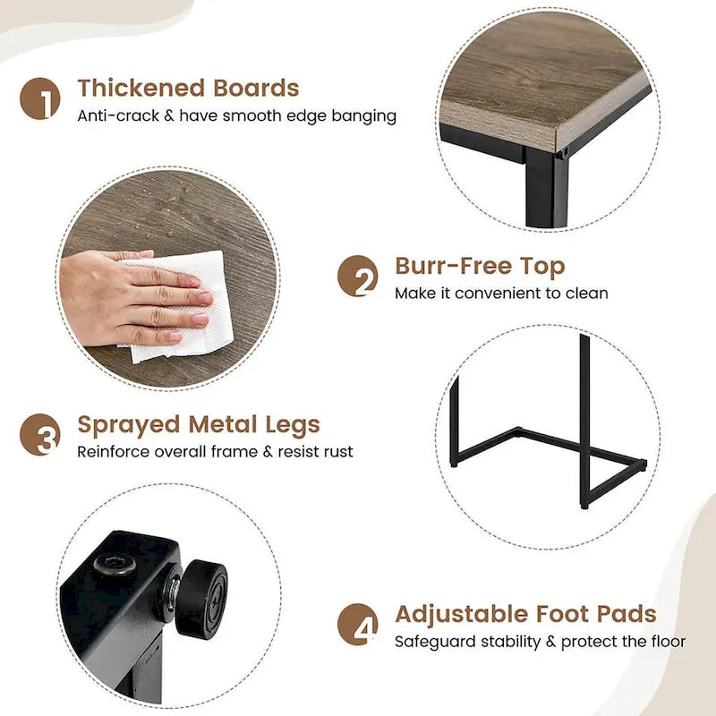 Ensemble de 3 tables basses gigognes et tables d'appoint (tables d'appoint/tables de chevet empilables)