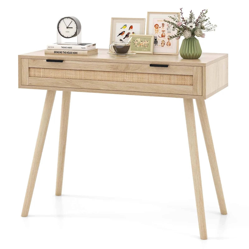 Console en rotin (avec tiroir)