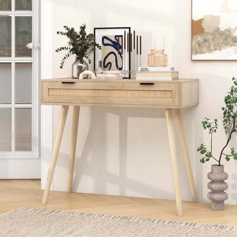 Console en rotin (avec tiroir)