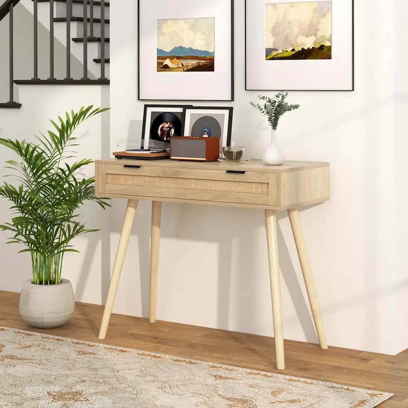 Console en rotin (avec tiroir)