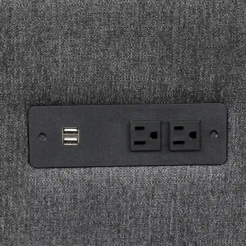 Canapé modulable Cloud, canapé rembourré en chenille avec pouf mobile, ports de charge et 3 oreillers de dossier.