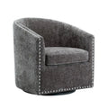 Fauteuil d'appoint pivotant en tissu de forme tonneau