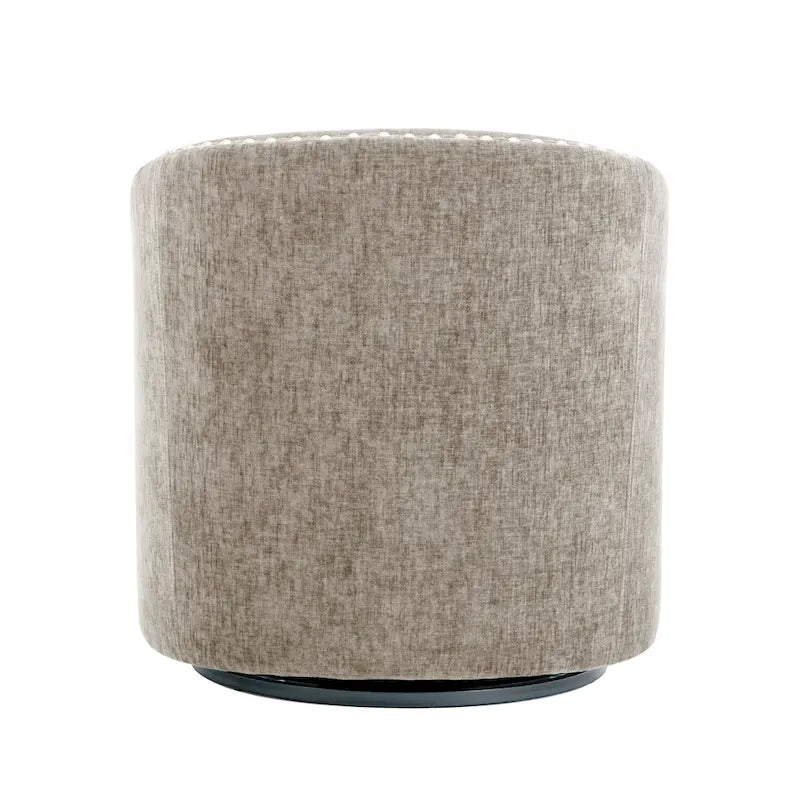 Fauteuil d'appoint pivotant en tissu de forme tonneau