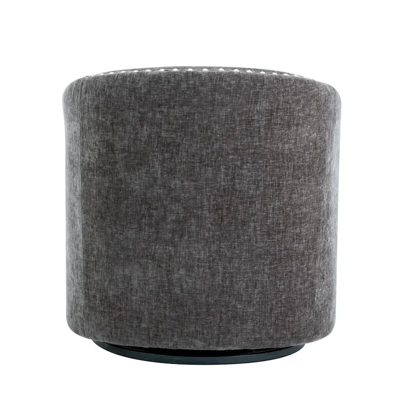 Fauteuil d'appoint pivotant en tissu de forme tonneau