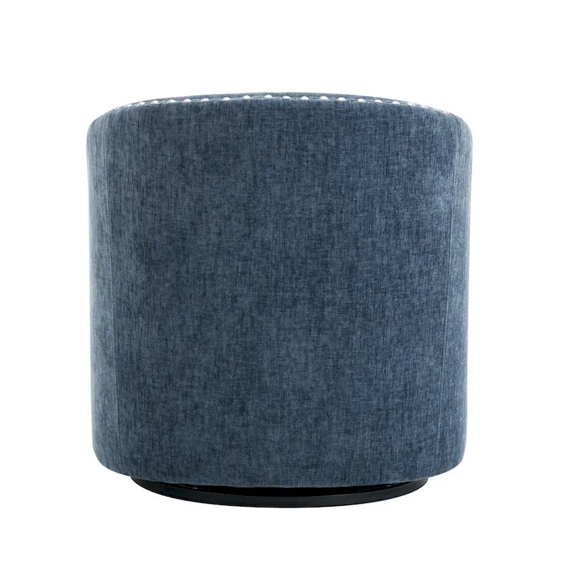 Fauteuil d'appoint pivotant en tissu de forme tonneau