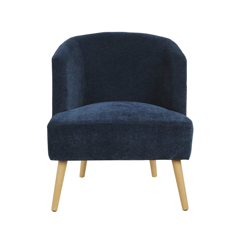 Fauteuil baquet garni de velours côtelé, avec pieds en bois d'hévéa