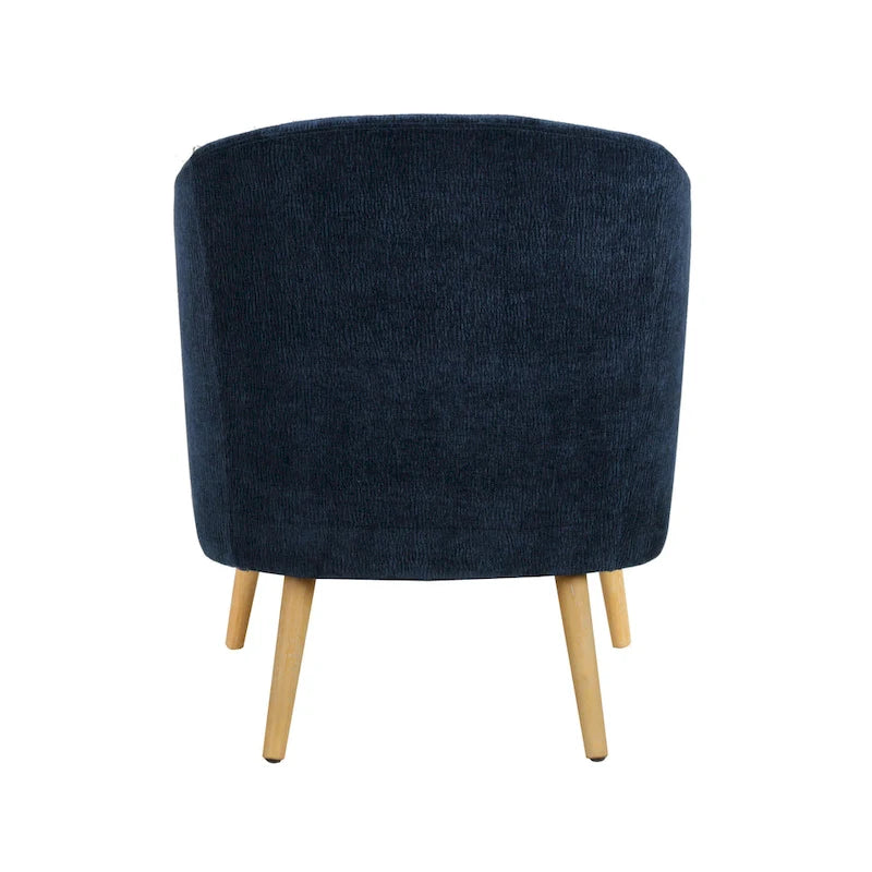 Fauteuil baquet garni de velours côtelé, avec pieds en bois d'hévéa