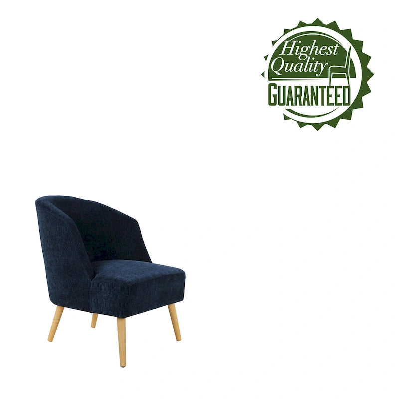 Fauteuil baquet garni de velours côtelé, avec pieds en bois d'hévéa