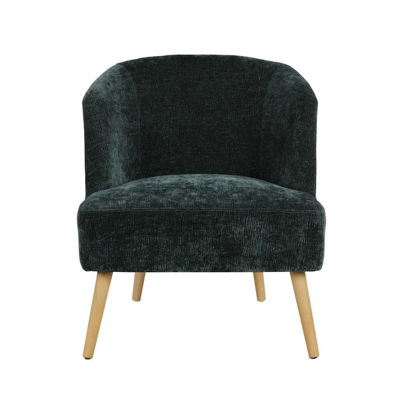 Fauteuil baquet garni de velours côtelé, avec pieds en bois d'hévéa