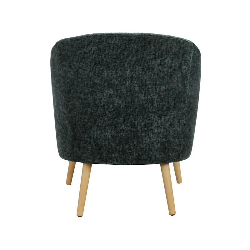 Fauteuil baquet garni de velours côtelé, avec pieds en bois d'hévéa