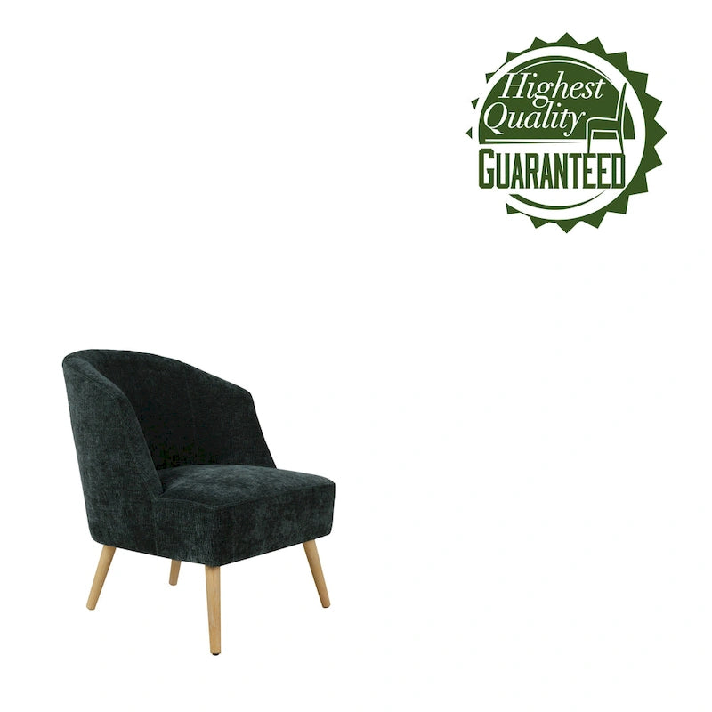 Fauteuil baquet garni de velours côtelé, avec pieds en bois d'hévéa