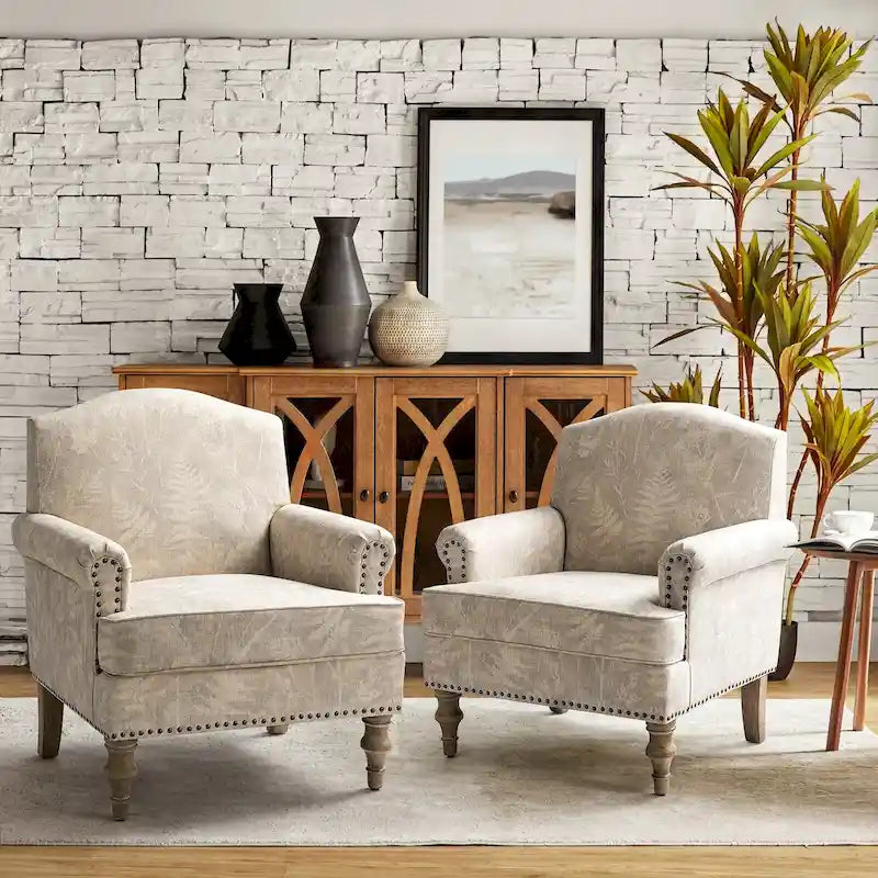 Fauteuils rivetées avec accoudoirs à bord roulé (lot de deux)