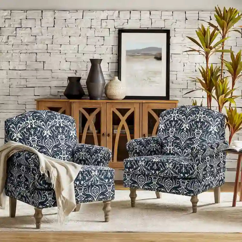 Fauteuils rivetées avec accoudoirs à bord roulé (lot de deux)