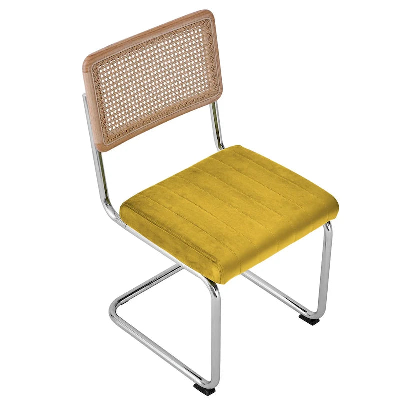 Chaises de salle à manger en rotin tapissées de velours, lot de 2/4