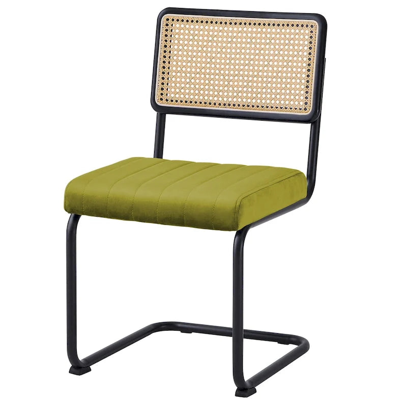Chaises de salle à manger en rotin tapissées de velours, lot de 2/4
