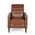 Fauteuil inclinable capitonné en similicuir de style Mid-Century