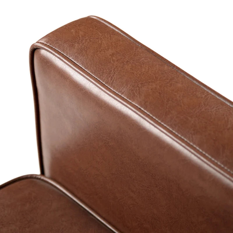 Fauteuil inclinable capitonné en similicuir de style Mid-Century