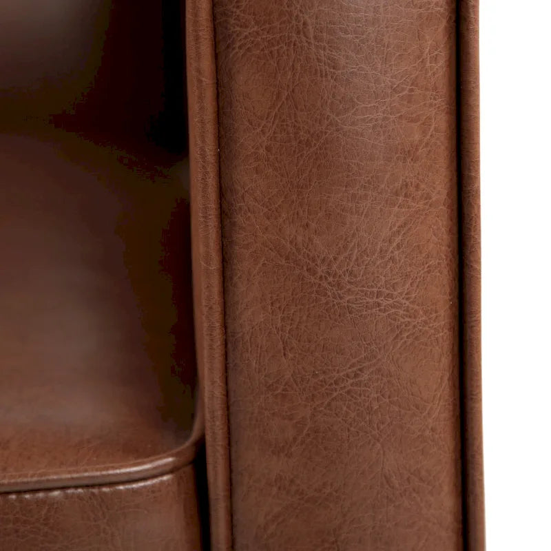 Fauteuil inclinable capitonné en similicuir de style Mid-Century