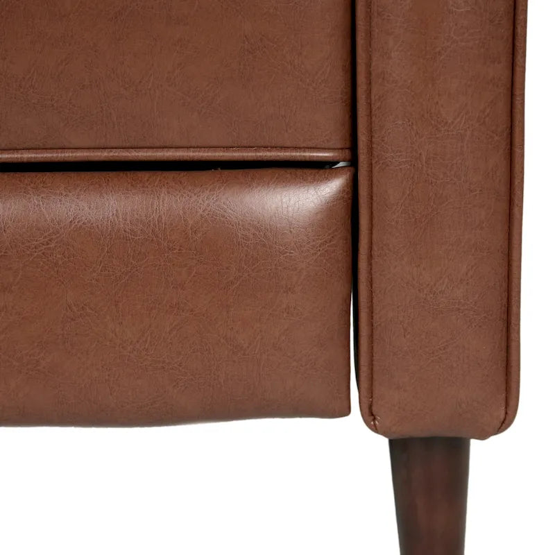 Fauteuil inclinable capitonné en similicuir de style Mid-Century