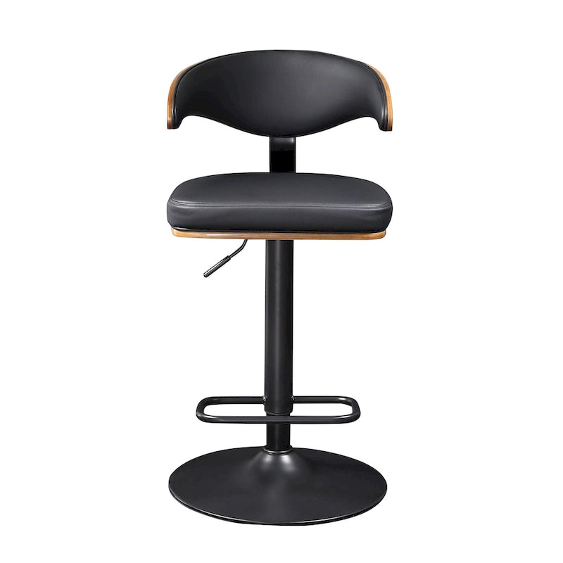 Tabouret de bar réglable pivotant en bois courbé