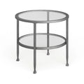 Table d'appoint ronde en métal argenté