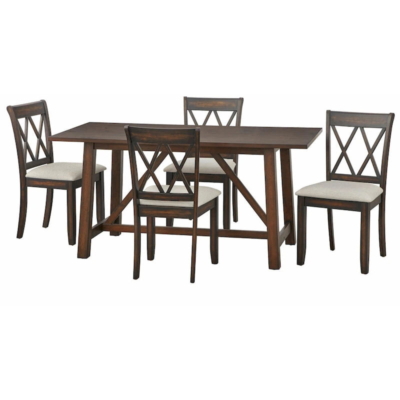 Table à manger tréteaux de style rustique