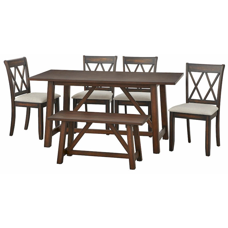 Table à manger tréteaux de style rustique