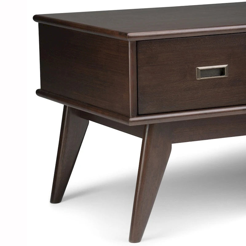 Table basse rectangulaire en bois massif – 48 pouces de large, style moderne du milieu du siècle (48" l x 22" P x 20" H)