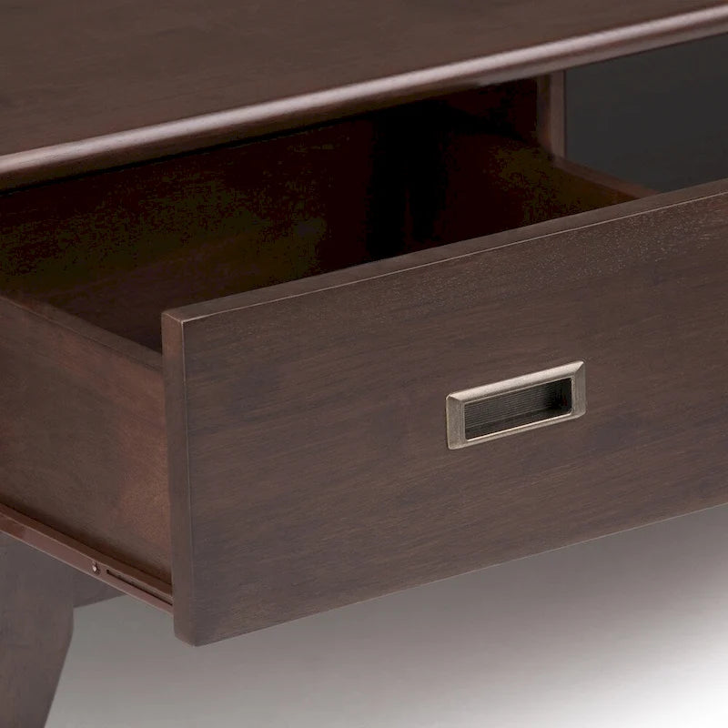 Table basse rectangulaire en bois massif – 48 pouces de large, style moderne du milieu du siècle (48" l x 22" P x 20" H)