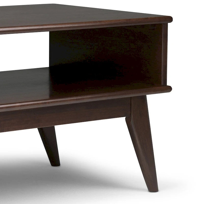 Table basse rectangulaire en bois massif – 48 pouces de large, style moderne du milieu du siècle (48" l x 22" P x 20" H)