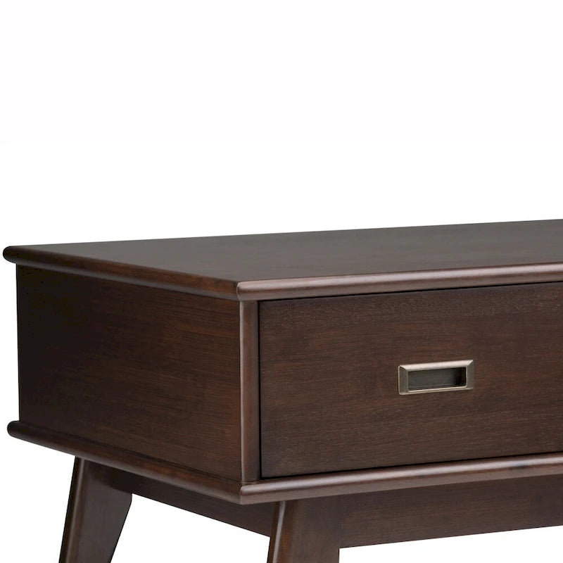 Table basse rectangulaire en bois massif – 48 pouces de large, style moderne du milieu du siècle (48" l x 22" P x 20" H)