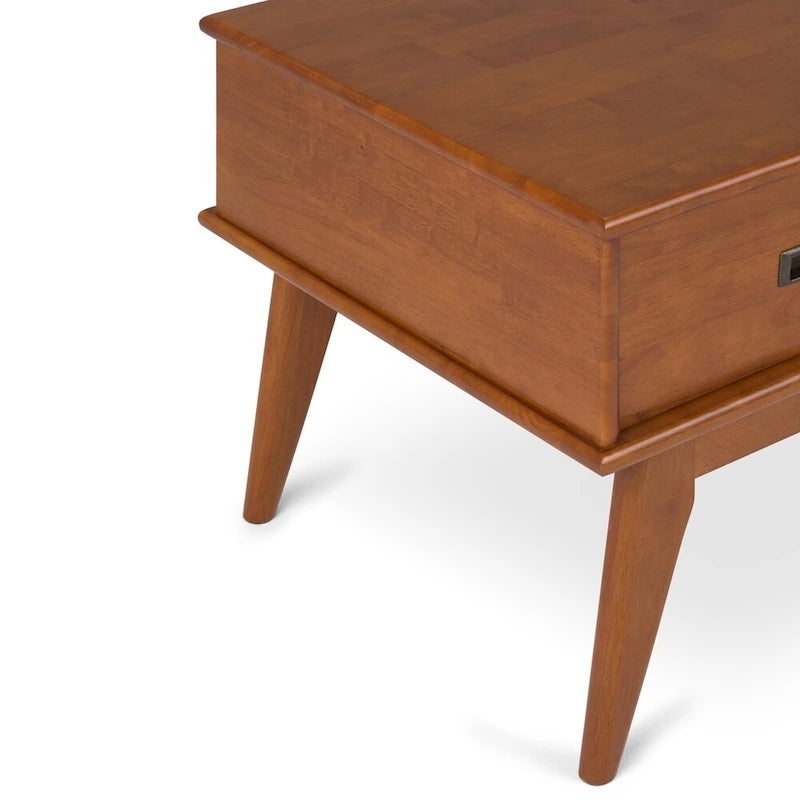 Table basse rectangulaire en bois massif – 48 pouces de large, style moderne du milieu du siècle (48" l x 22" P x 20" H)