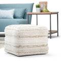 Coussin de sol carré style bohème (motif tissé à la main)