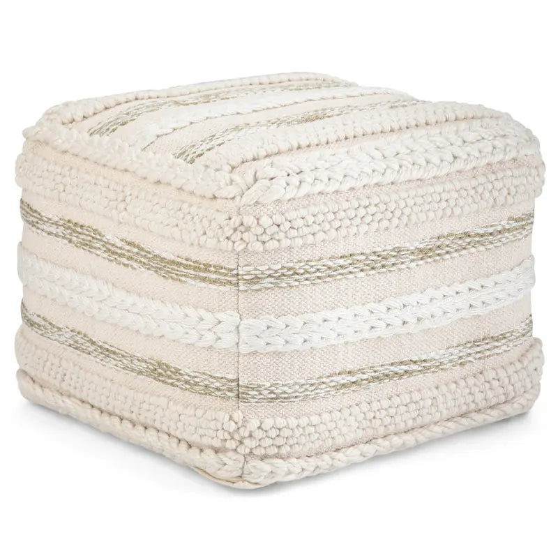 Coussin de sol carré style bohème (motif tissé à la main)
