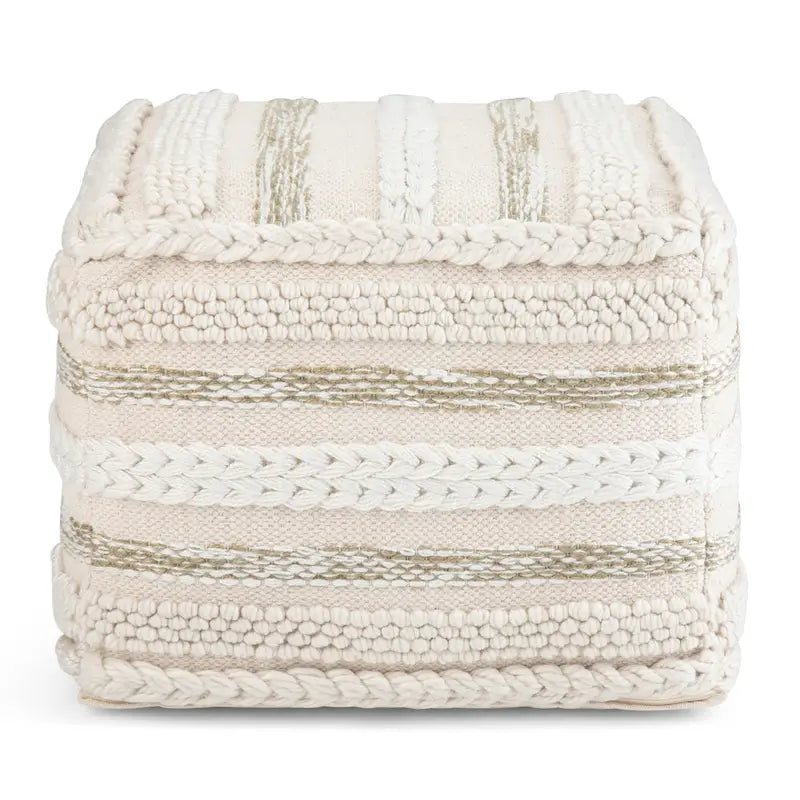 Coussin de sol carré style bohème (motif tissé à la main)