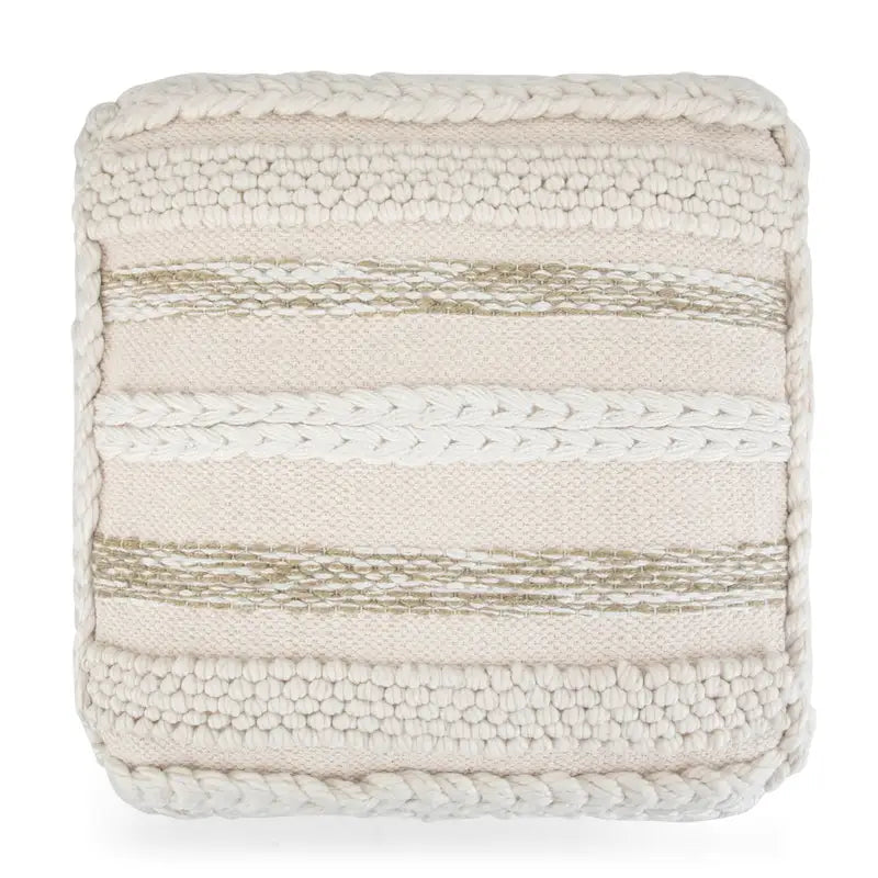 Coussin de sol carré style bohème (motif tissé à la main)