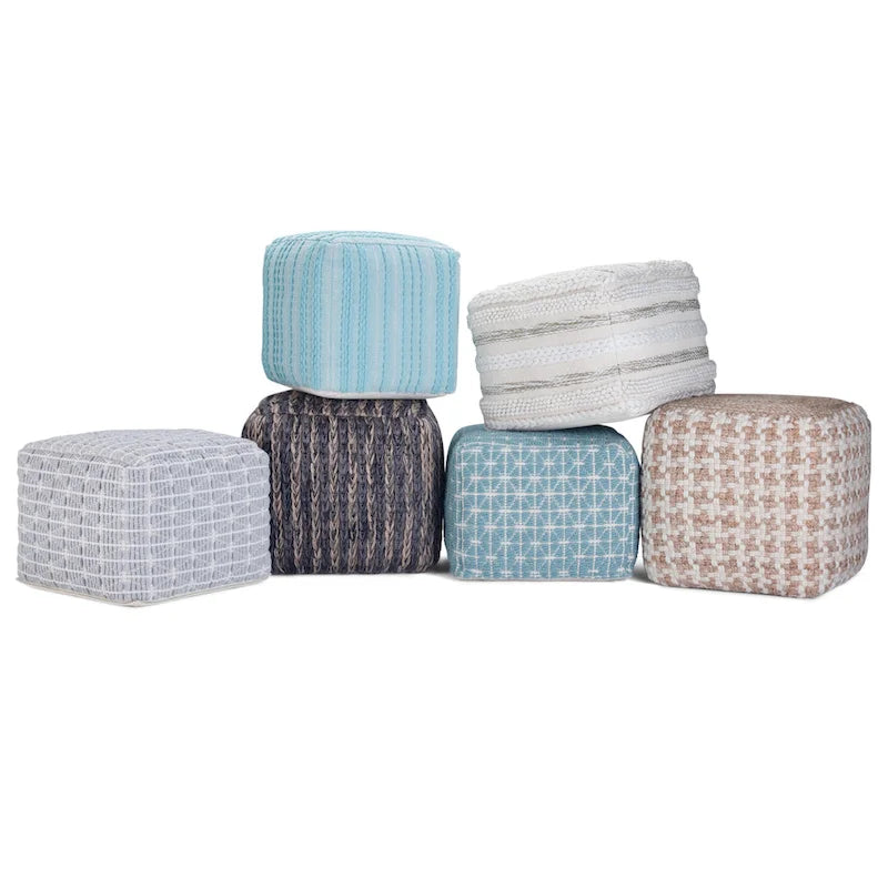 Coussin de sol carré style bohème (motif tissé à la main)