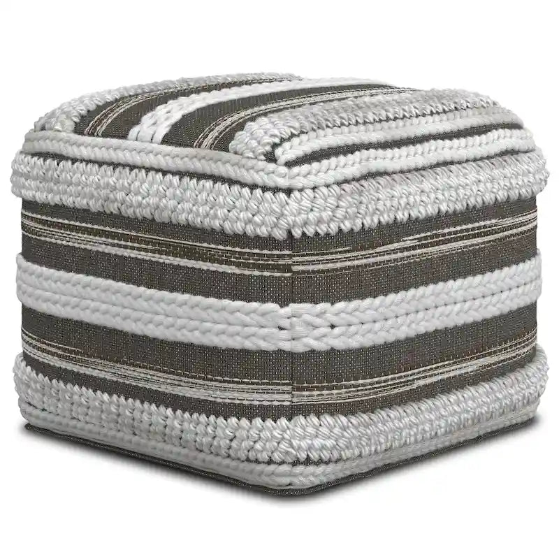 Coussin de sol carré style bohème (motif tissé à la main)